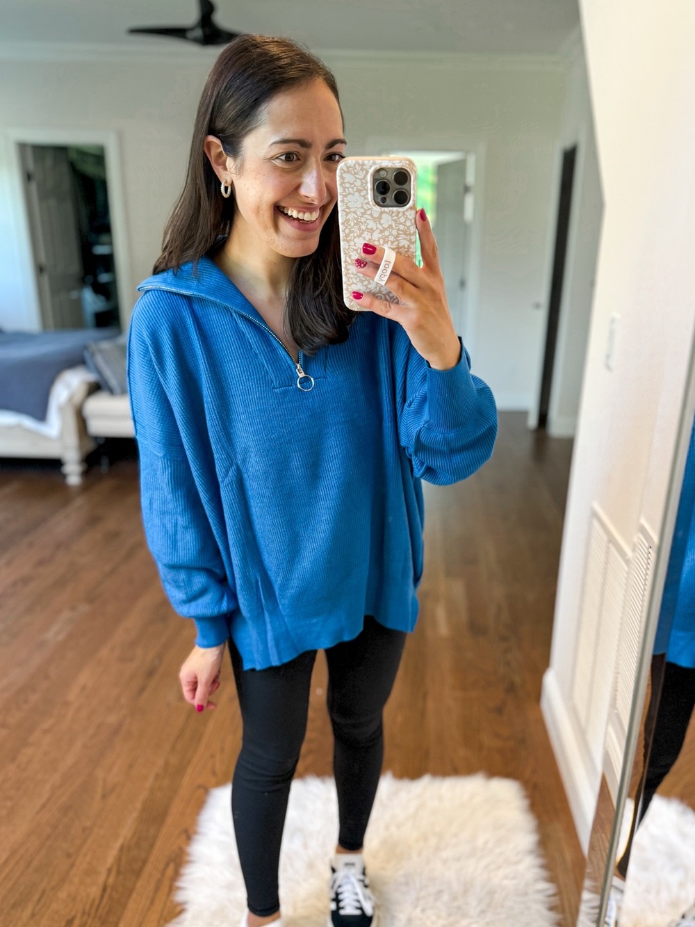 Blue Half-Zip Knit sweater